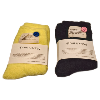 Bebehome 東大門水貂絨毛襪2件組, 均碼, 黑色 + 黃色