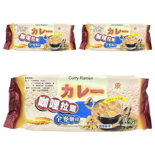 承昌食品 咖哩全麥拉麵, 無添加麵質改良劑, 420g, 3包
