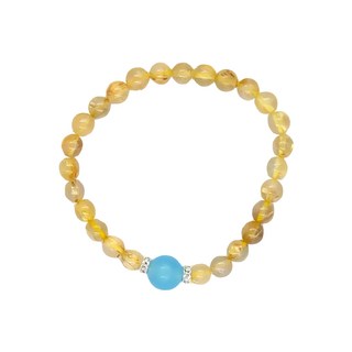 天河石鈦晶晶鑽圓珠, 水晶手鍊, RQ03