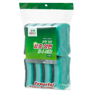 comet Kitchen 三重雙面菜瓜布, 8個, 1包