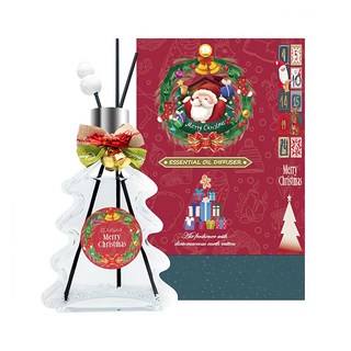 QIDINA 香氛珪藻土擴香瓶 聖誕樹款 冬季限定聖誕樹香氛, 白麝香, 200ml, 1件