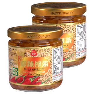 合記貴州 鮮辣榨菜 台灣製造 HACCP認證, 200g, 2罐