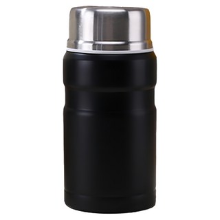304不鏽鋼真空保溫悶燒壺 750ml 附湯匙, 黑色, 1個