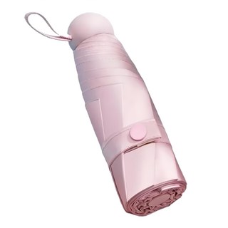 膠囊雨傘, 小巧好攜帶, 晴雨兩用, 防雨防曬, UPF>=50+, 粉色圓柄, 1支
