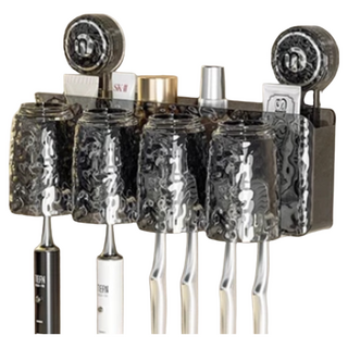 吸盤牙刷置物架, PET材質, 透銀/透明/透黑, 1個