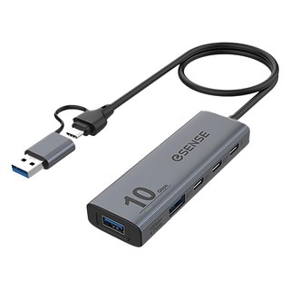 ESENSE 逸盛 B502 A+C USB3.2 Gen2 HUB USB分線器 USB-A*2 Type-C*2 銀色, 01-EHB502TA, 1個