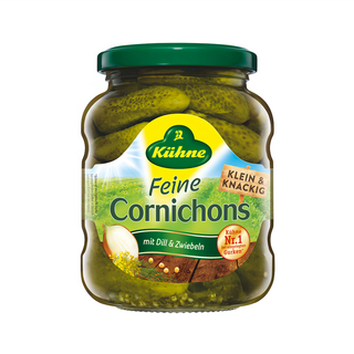 Kuhne 冠利 德式酸小黃瓜，含蒔蘿及洋蔥, 330g, 370ml, 1罐