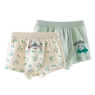 盛特士 男童平角褲 2件組 趣味小恐龍 卡通圖案 柔軟親膚, 120