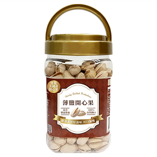 臻御行 薄鹽開心果 320g 罐裝, 美國開心果, 自然開口, 低鹽健康零食, 1罐