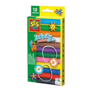 荷蘭SES DIY創意無限塑形無毒黏土 - 12色, 00406, 180g, 1盒