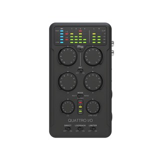 IK MULTIMEDIA iRig Pro Quattro I/O 行動錄音介面 含8個超值配件, 黑色, 單一商品