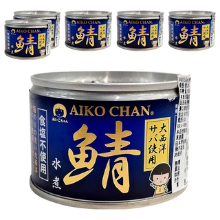 AIKO CHAN 伊藤食品 無鹽水煮鯖魚罐, 150g, 6罐