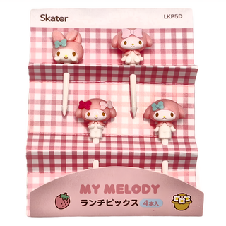 Skater 裝飾用立體水果叉 4支, 美樂蒂, 1組