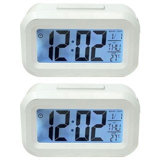 DOL-2108 電子鬧鐘 2入, 白色 ABS材質