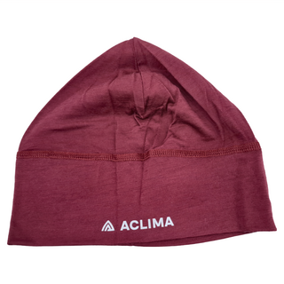 ACLIMA LW Beanie 輕量運動毛帽 100%美麗諾羊毛 舒適 快乾, one size, 深紅色