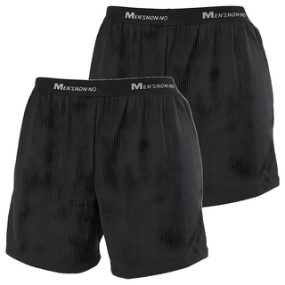 儂儂吸濕排汗格子平口褲2件, XXL, 丈青