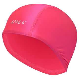 LANE4 羚活 萊卡泳帽 女用款，82%聚醯胺纖維/18%萊卡, 單一尺寸, 粉紅印白, 1個