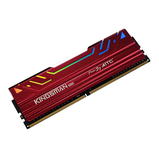AITC 艾格 KINGSMAN DDR4 3200 UDIMM 桌上型電競超頻記憶體 8GB 紅色 2個 Set RGB 台灣製造, 1組