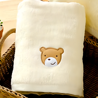 台灣興隆毛巾 素色繡花浴巾 470g 147 x 74cm 棉紗 黃色, 1條