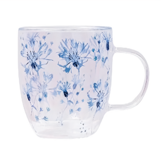 Royal Duke 雙層玻璃馬克杯, 高硼矽玻璃, 400ml, 耐熱-20°C~120°C, 幽藍之戀, 1個