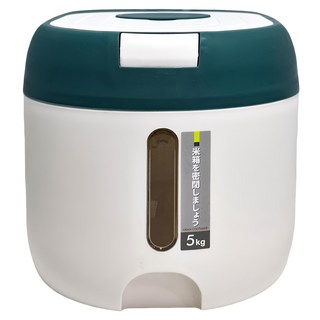 日式一鍵自動彈蓋5kg儲米桶, 藍綠色, 1個