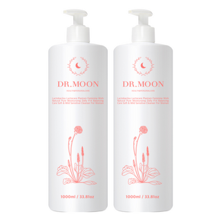 Dr.Moon Personalcare 乳酸菌車前草女性私密處清洗液 天然純保濕日常pH平衡護理 柔軟溫和敏感清潔劑, 1L, 2瓶