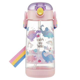 Skater 吸管透明水壺 73 x 78 x 180mm, HAPPY AND SMILE, 480ml, 1個