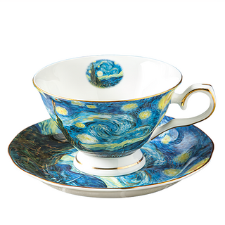 Royal Duke 梵谷油畫系列 骨瓷咖啡對杯, 星夜 藍色, 1組