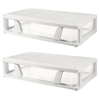 抽屜式床底收納箱, 優質PP材質, 居家辦公適用, 01, 2個