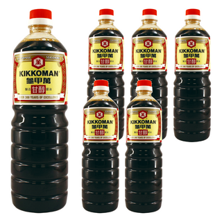 KIKKOMAN 龜甲萬 甘醇醬油 超過300年的純釀智慧, 1L, 6瓶