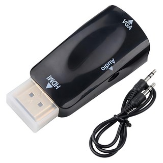 UniSync HDMI公轉VGA母 3.5mm高畫質影像鍍金轉接頭, 支援3.5mm音源輸出, 最高支援1080P, ZT02XBK01HV1P, 1組