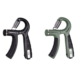 LEADER X Mellow Morandi 可調節智能計數握力器 黑色(10~100kg) + 綠色(5~60kg) 雙入組, 黑色 + 綠色, 2個