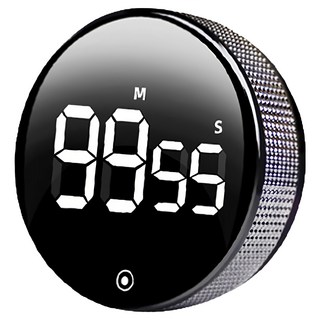 iSFun 科技時尚 旋轉吸磁烘焙烹飪定時器, 1個, 鉑金黑