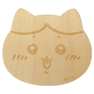 yamaka 山加商店 吉伊卡哇 小八 天然木製杯墊 92x80mm, 10.6 x 9.2cm, 1個