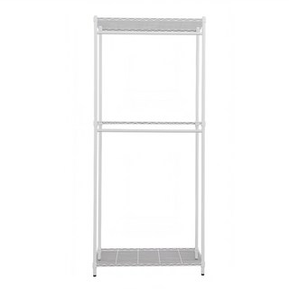 dayneeds 日需百備 輕型烤漆雙桿衣櫥(置物架/掛衣架/收納架/層架/鐵架) 三層 1個, 白色