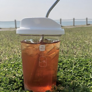 SOGA Tritan 環保隨行杯 可重複使用, 白色 + 透明色, 355ml, 1個