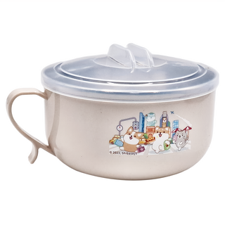 SL 三榮塑膠 不鏽鋼隔熱餐碗, 柴語錄 米色, 1個