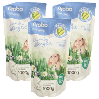 Probo 博寶兒 植萃溫和洗衣精 補充包, 1kg, 3包
