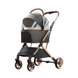 AOYI 奧藝 合金避震輕奢寵物推車, 雅緻黑, 1個