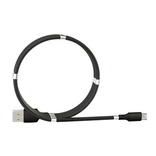 HONG JIN 宏晉 磁吸捲捲充電線 Micro-USB, 1m, 黑色, 2條