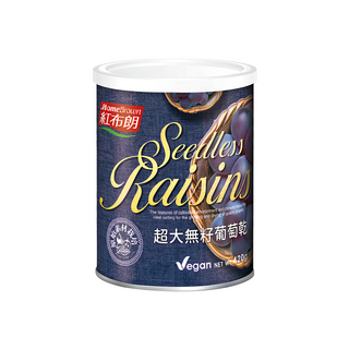 HomeBrown 紅布朗 超大無籽葡萄乾, 全素, 420g, 安地斯山原生紫葡萄, 無添加防腐劑、糖, 1罐