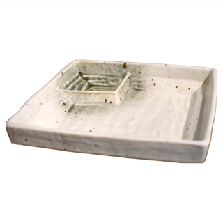 佐和陶瓷 附格皿-日本製 15cm, 吹墨梨地 白色, 1個