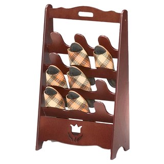 12雙拖鞋架 櫻桃木色 SY-466A, 1個