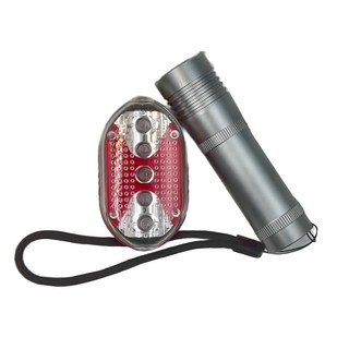 TWHAMMER 焊馬 LED手電筒腳踏車組 19流明 台灣製造, 銀色, 1組