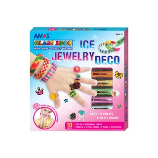 AMOS 阿摩司 戒指手環玻璃彩繪膠 3歲以上, 1盒, Multicolor