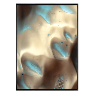 火星地貌 金沙細細 藝術掛畫，0.8cm細框邊, 59.4 x 42cm, 黑色框