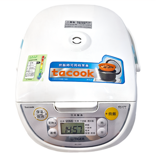 TIGER 虎牌 微電腦電子鍋 JBV-S18R, tacook料理盤設計, 1.8L (10人份), 白色