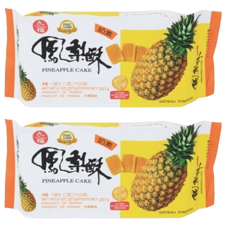 九福 素食鳳梨酥, 台灣經典果味烘焙, 酥鬆餅皮奶油香醇, 227g, 2袋