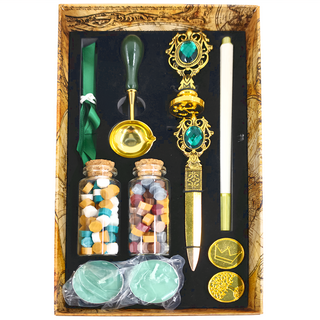 京都良品 哈利波特系列 歐式地球火漆印禮盒 11件組, 墨綠色, 1組