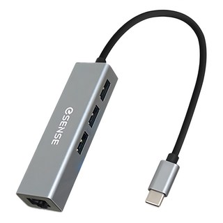 ESENSE 逸盛 Type-C轉RJ45+USB3.0 HUB, 鋁合金外殼設計, 支援熱插拔, JC191, 1個